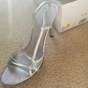 Silver Strappy Sandals